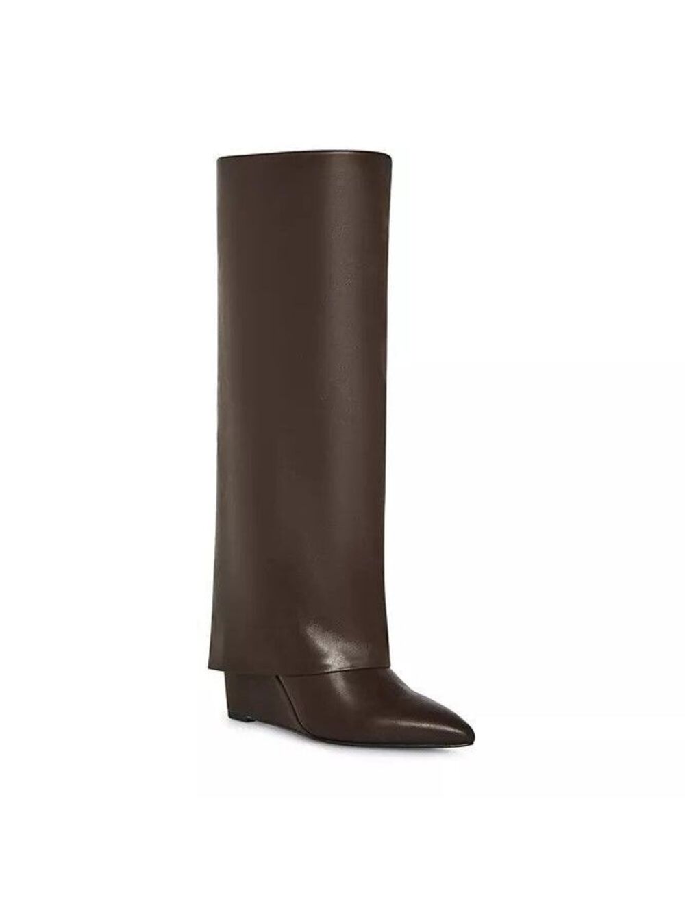 Madden Girl Evander Fold-Over Cuffed Wedge Boots - Dark Chocolate 7.5 ($90)